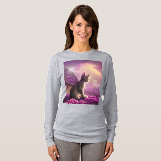 Flutter-Mytt-Kat ( LS-Shirt) T-shirt (Voorkant volledig)