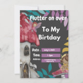 Flutter on Over Birthday Invitation Kaart (Voorkant)