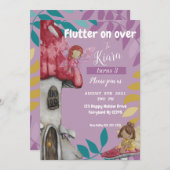 Flutter on Over Different Birthday Invitation Kaar (Voorkant / Achterkant)