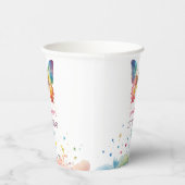 Flutter On Over Rainbow Butterfly 1st Birthday Papieren Bekers (Rechts)