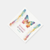 Flutter On Over Rainbow Butterfly 1st Birthday Servet (Hoek)