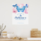 Flutter op Butterflies Verjaardag Welkom Poster (Keuken)