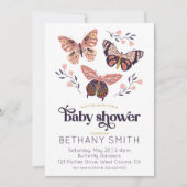 Flutter op Vlinder Baby shower Uitnodiging (Voorkant)