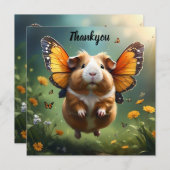 Flutter Paws: het cavia neemt de vlucht Bedankkaart (Voorkant / Achterkant)