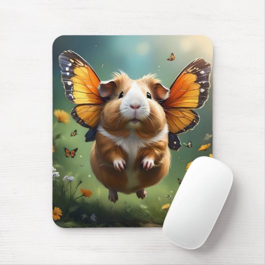 Flutter Paws: het cavia neemt de vlucht Muismat (Met muis)