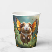 Flutter Paws: het cavia neemt de vlucht Papieren Bekers (Achterkant)