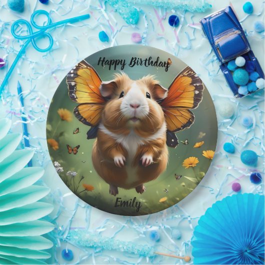 Flutter Paws: het cavia neemt de vlucht Papieren Bordje (Feest)