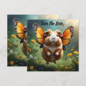 Flutter Paws: het cavia neemt de vlucht Save The Date (Voorkant / Achterkant)