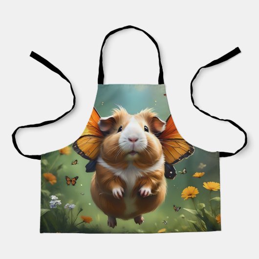 Flutter Paws: het cavia neemt de vlucht Schort (Voorkant)