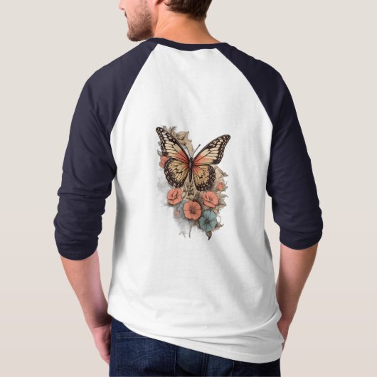 Flutter: Retrovlinder T-shirt (Achterkant)
