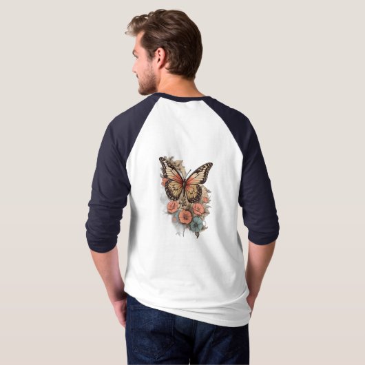 Flutter: Retrovlinder T-shirt (Achterkant volledig)