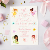 Flutter & Twirl Roze Betoverde Sprookje Baby showe Kaart