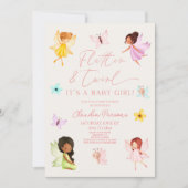 Flutter & Twirl Roze Betoverde Sprookje Baby showe Kaart (Voorkant)