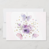 Flutter vlinder bloem foto verjaardagsfeestje kaart (Achterkant)