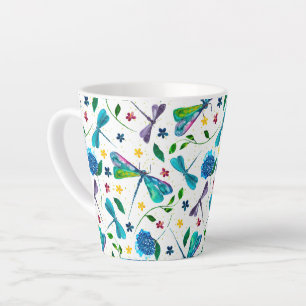 Flutter-Watercolor Libelle Tuin Designer Latte Mok
