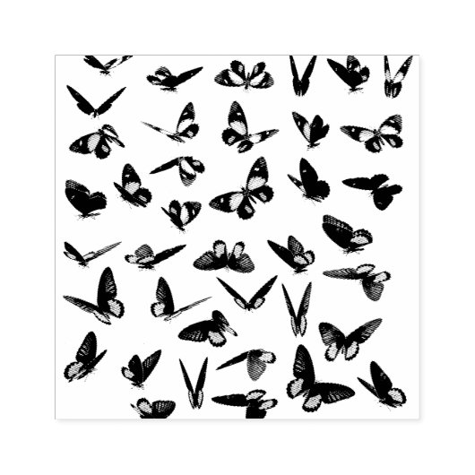 Flutter Zwerm van Butterfly Rubber Stamp Rubberstempel (Afrduk)