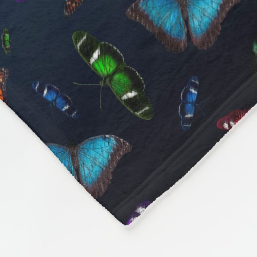 Flutterbies Fleece Dekbed (Navy Blue Mix) Deken (Hoek)