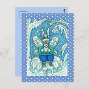 FLUTTERBUN WINTER WONDERLAND, FUNNY BUNNY RABBIT BRIEFKAART