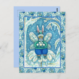 FLUTTERBUN WINTER WONDERLAND, FUNNY BUNNY RABBIT BRIEFKAART