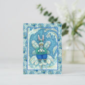FLUTTERBUN WINTER WONDERLAND, FUNNY BUNNY RABBIT BRIEFKAART (Staand voorkant)