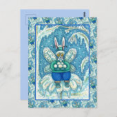 FLUTTERBUN WINTER WONDERLAND, FUNNY BUNNY RABBIT BRIEFKAART (Voorkant / Achterkant)