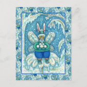 FLUTTERBUN WINTER WONDERLAND, FUNNY BUNNY RABBIT BRIEFKAART (Voorkant)