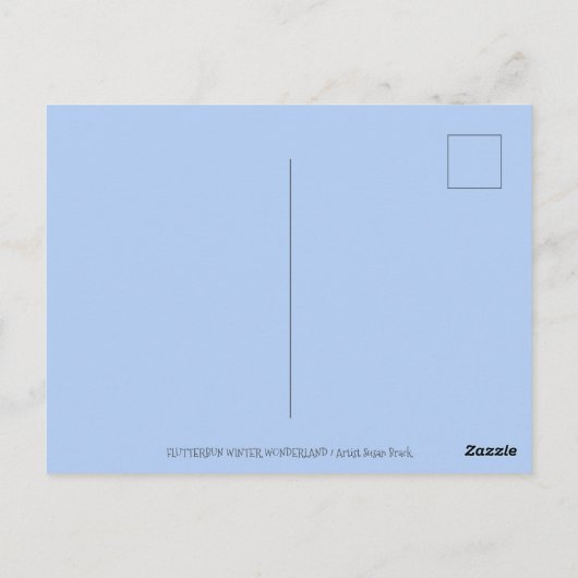 FLUTTERBUN WINTER WONDERLAND, FUNNY BUNNY RABBIT BRIEFKAART (Achterkant)