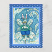 FLUTTERBUN WINTER WONDERLAND, FUNNY BUNNY RABBIT BRIEFKAART (Voorkant)