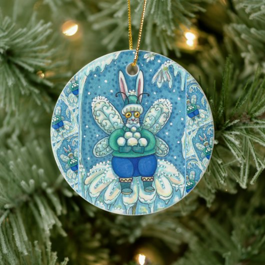 FLUTTERBUN WINTER WONDERLAND, FUNNY BUNNY RABBIT KERAMISCH ORNAMENT (Boom)