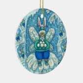 FLUTTERBUN WINTER WONDERLAND, FUNNY BUNNY RABBIT KERAMISCH ORNAMENT (Rechts)