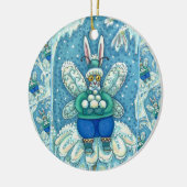 FLUTTERBUN WINTER WONDERLAND, FUNNY BUNNY RABBIT KERAMISCH ORNAMENT (Links)