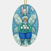 FLUTTERBUN WINTER WONDERLAND, FUNNY BUNNY RABBIT KERAMISCH ORNAMENT (Links)