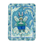 FLUTTERBUN WINTER WONDERLAND, FUNNY BUNNY RABBIT MAGNEET (Verticaal)
