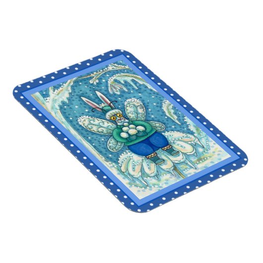 FLUTTERBUN WINTER WONDERLAND, FUNNY BUNNY RABBIT MAGNEET (Rechterzijde)
