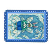 FLUTTERBUN WINTER WONDERLAND, FUNNY BUNNY RABBIT MAGNEET (Horizontaal)