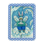 FLUTTERBUN WINTER WONDERLAND, FUNNY BUNNY RABBIT MAGNEET (Verticaal)