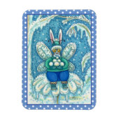 FLUTTERBUN WINTER WONDERLAND, FUNNY BUNNY RABBIT MAGNEET (Verticaal)