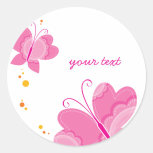 fLUTTERBY-BUTTERFLIES : reeks drie 1 Ronde Sticker