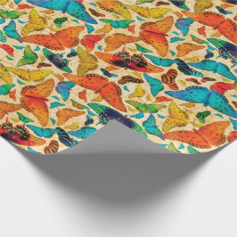 Flutterby Day Butterflies on Beige Cadeaupapier