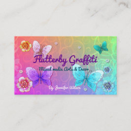 Flutterby Graffiti Jeweled ARTIST VENDOR SHOP Visitekaartje