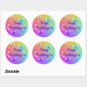 Flutterby Graffiti Jeweled BIRTHDAY Ronde Sticker (Vel)