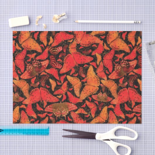 Flutterby Herfst Butterflies op Black Tissuepapier (Craft)