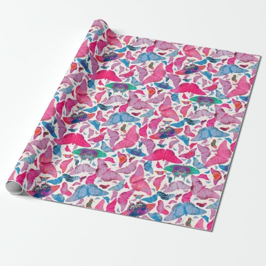 Flutterby Spring Butterflies Cadeaupapier (Uitgerold)