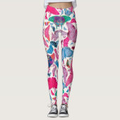 Flutterby Spring Butterflies op White Leggings (Voorkant)