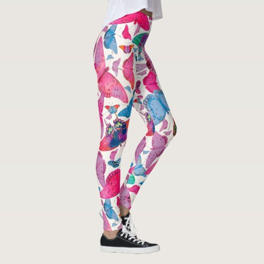 Flutterby Spring Butterflies op White Leggings (Rechts)