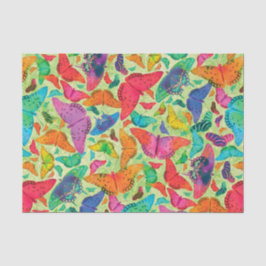 Flutterby Summer Butterflies over Green Tissuepapier