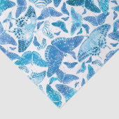 Flutterby Winter Blue Butterflies Tissuepapier (Detail)