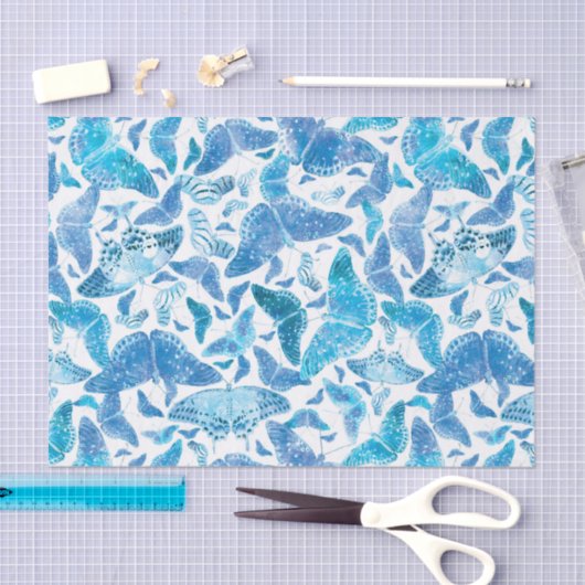 Flutterby Winter Blue Butterflies Tissuepapier (Craft)