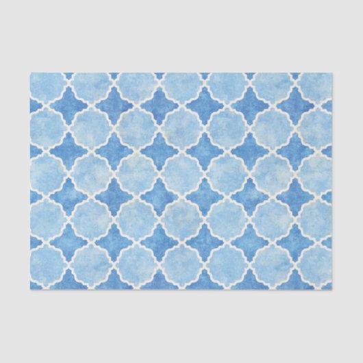 Flutterby Winter Geometric Blue Tissuepapier (Voorkant)