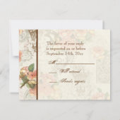 Flutterbyes in Rozen Elegant Wedding RSVP Card (Achterkant)